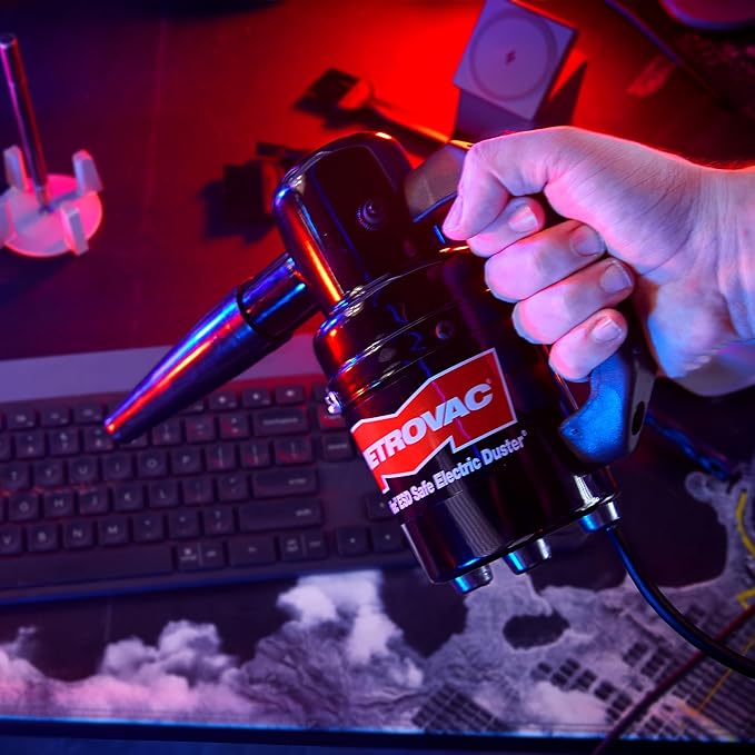 MetroVac DataVac ED-500-ESD Electric Air Duster | Antistatic Computer Air Blower for PC Cleaning with Accessories