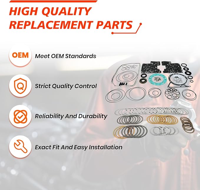 6R80 Transmission Master Rebuild Kit, Compatible with 2009-2014 Expedition F-150 2005-2017 Mustang 2007-2014 Ranger, Automotive Replaces Transmission Overhaul Steel Part with Clutch Plates Kit