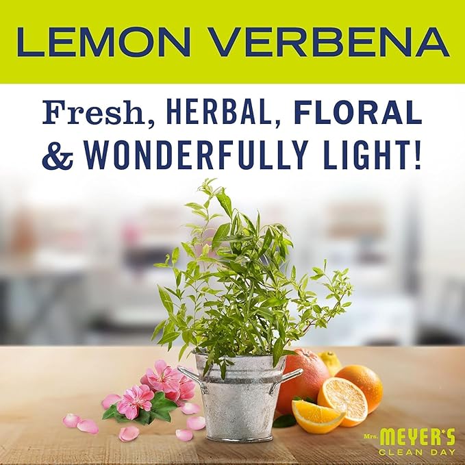MRS. MEYER'S CLEAN DAY Liquid Dish Soap, Biodegradable Formula, Lemon Verbena, 16 fl. oz - Pack of 3