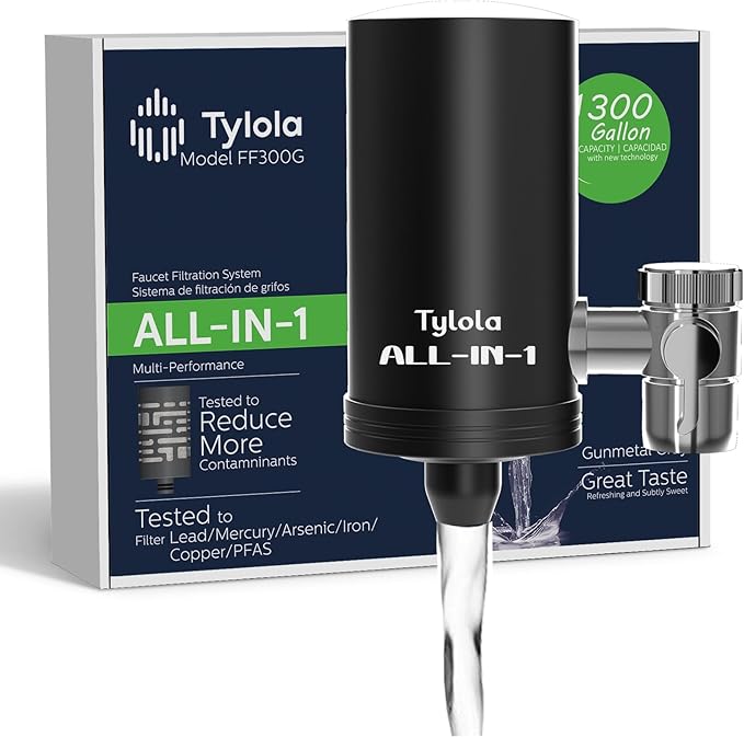 Stainless Steel Faucet Water Filter for Kitchen Sink,NSF Certified Water Purifier, Reduces 99% Chlorine, 99.9% Fluoride Pfas, Lead & Heavy Metals, Basic Version