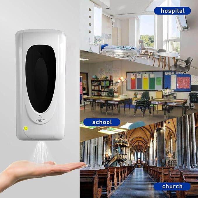 Automatic Hand Sanitizer Dispenser Wall Mount, Liquid Hand Sanitizer Spray Dispenser, 33oz/1000ml Touchless Hand Soap Dispenser for Commercial Industrial Hospitals Office Public