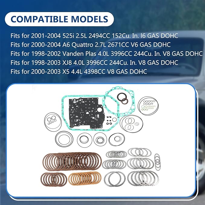 5HP24 Auto Transmission Master Rebuild Kit Transmission Overhaul Kit Fits for 2000-2004 A6 Quattro 2.7L, Fits for 2000-2003 X5 4.4L, Replace OE 5HP24 B132820A