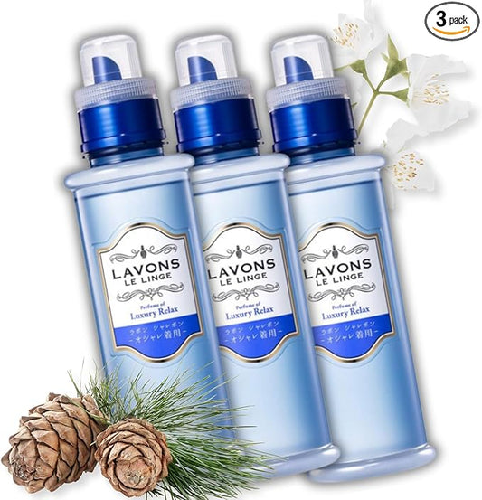 LAVONS Liquid Laundry Detergent Sensitive Skin Friendly, Natural Laundry Detergent Safe for Kids & Pets, Laundry Soap with Citrus & Sage Leaf Extract from Japan, LUXURY RELAX,16.9 Fl Oz, 3EA