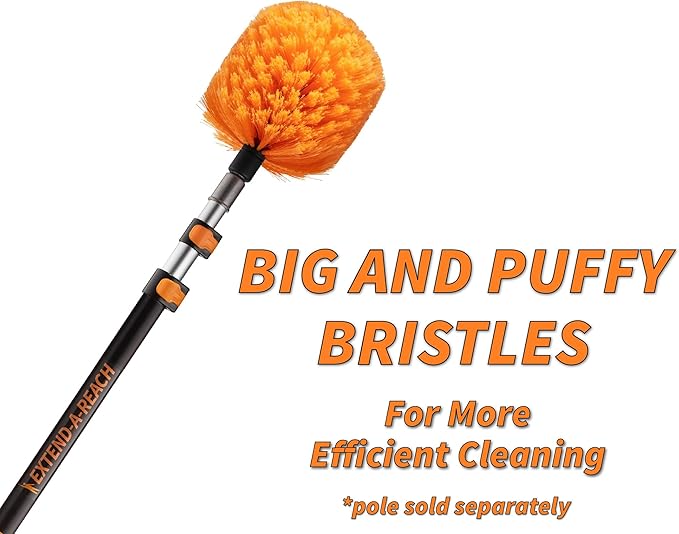 4-13 ft Cobweb Duster with Extension Pole // 20 Foot High Reach Spider Web Cleaner Cobweb Brush for Outdoor & Indoor Web Cleaning // Lightweight & Sturdy Telescopic Pole // The Ultimate Dusting Kit