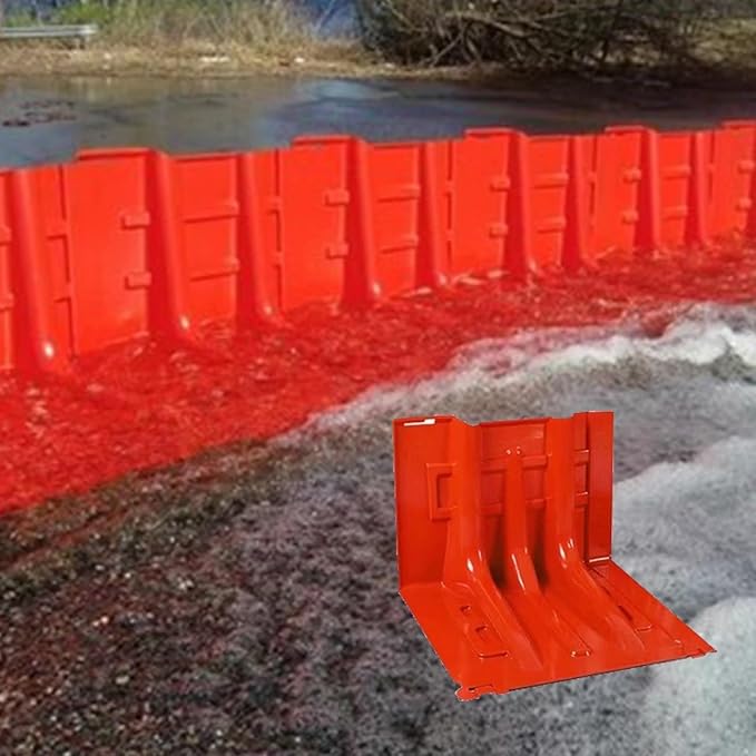 Flood Prevention Barriers,ABS Plastic Flood Barrier, 2/3/4/5/6/7/8/9/10/20/30-Pcs Flood Barrier L-Shaped Flood Barrier,for Underground Garage Warehouse Shopping(5-Pcs)