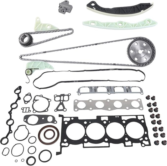 1set 2.4L G4KG Engine Rebuild Kit - Timing Chain Kit / HS26321PT Engine Overhaul Gasket Set Replacement for ILOAD IMAX 2.4L G4KG