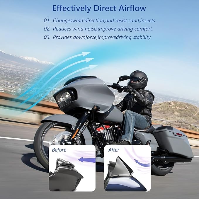 7 inch Windscreen Motorcycle Bat-Style Wave Windshield Fit for Harley Touring Road Glide 2015-2023