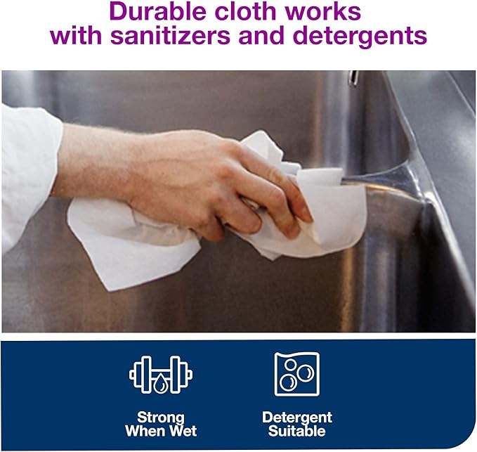 Tork Foodservice Cleaning Towel Green/White Self Dispensing, 1/4 Folded, 1 x 600 Towels, 192185