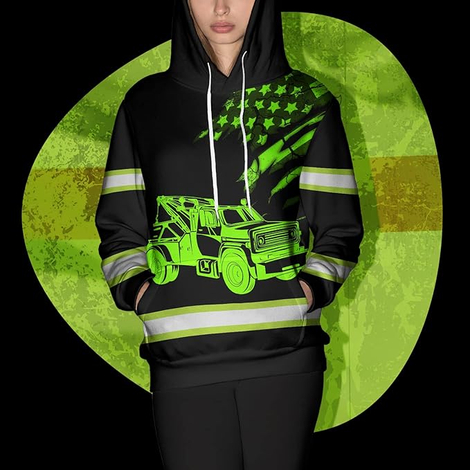 Matedecor High Visibility Hi Vis Hoodie for Men - Jobs Collection Custom Name Class 3 Reflective Safety Workwear