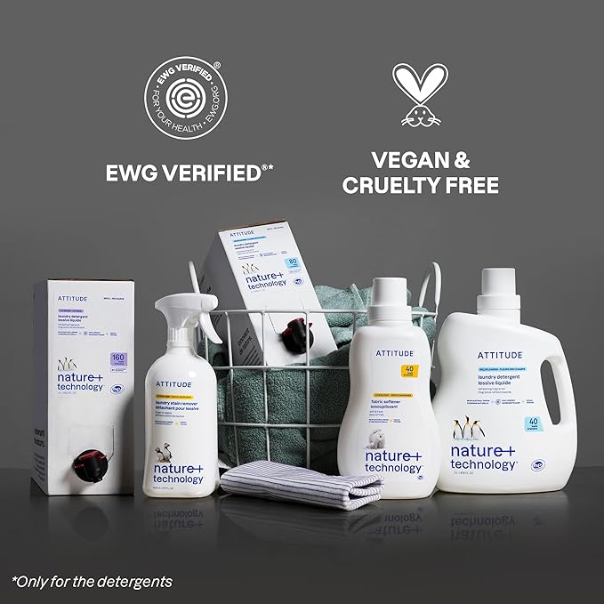 ATTITUDE Stain Remover Spray for Laundry, Removes Odors & Stains, Plant-Based & Vegan, Citrus Zest Scent, 27.1 Fl Oz