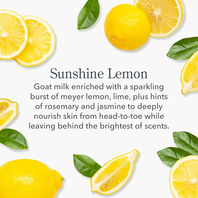 Beekman 1802 Goat Milk Body Soap Bar, Sunshine Lemon - Scented - 3.5 oz - Nourishes, Moisturizes & Hydrates - 100% Vegetable Soap with Lactic Acid - Good for Sensitive Skin - Cruelty Free