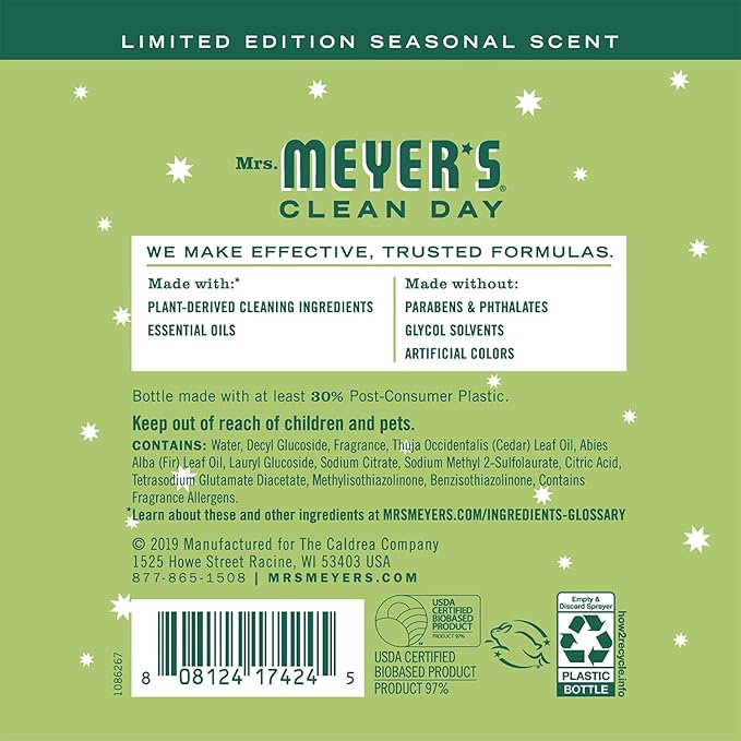 Mrs. MEYER'S Kitchen Set, Dish Soap, Hand Soap, and Multi-Surface Cleaner, 3 CT (Iowa Pine)