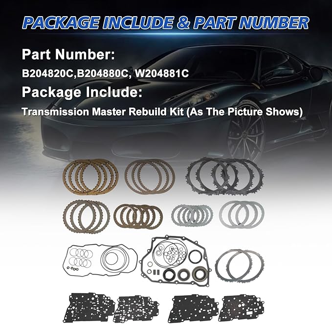 6F35E 6F35 Auto Transmission Master Rebuild Kit Fits for Escape Fusion MKC Edge Tribute Mariner Repalce OE B204820C/B204880C/W204881C
