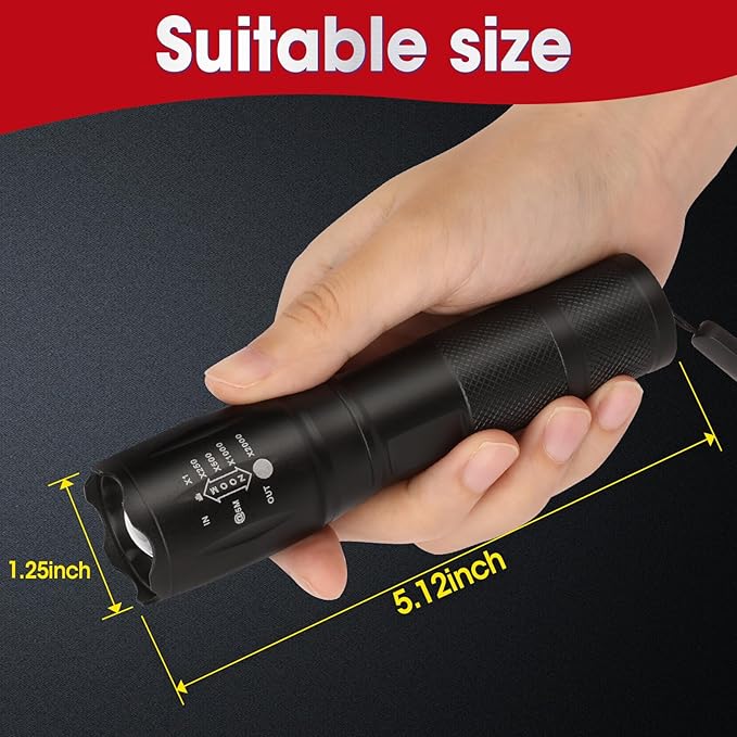 7 Pack Flashlights High Lumens, Tactical Flashlight with 5 Modes, Waterproof Zoomable LED Flashlights for Home, Small Flashlight for Camping Home Emergencies, Hunting Camping Essentials