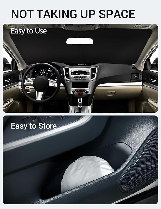 Proadsy 2025 Upgrade Windshield Sun Shade Custom Fit 2010-2014 Subaru Outback Foldable Front Sunshade Protector Sun Visor Blocks UV Rays Keep Car Cooler