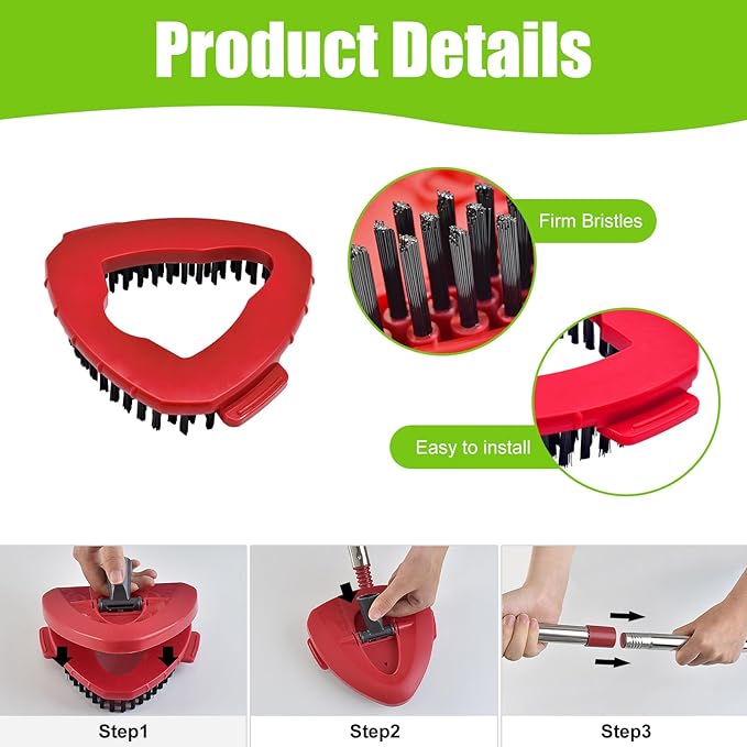 Spin Mop Replacement Head Base Scrub Brush Handle, 4-Section 30-to-58 inch Mop Replacement Stick Compatible with Ocedar Handle for Easy Wring Mops Refills 7 Pack