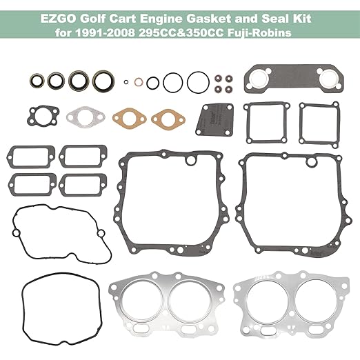 Engine Gasket Seal Rebuild Kit for EZGO 295cc 350cc 4 Cycle Gas Golf Cart 1991-2008 Fuji Robin Engine Pre MCI inc MCI Breather Gasket