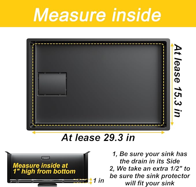 Large Sink Protector for Kitchen Sink,Metal Sink Rack 28.8" X 14.8",Stainless Steel Sink Grid for Bottom of Sink,Sink Grate with Side Drain Hole for Single Bowl with Strainer,1 Pack