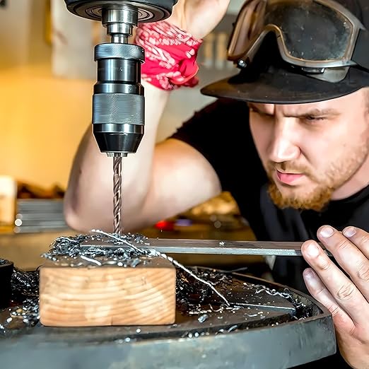 1/4 Inch Cobalt Drill Bit Set (10Pcs), M35 Fully Grounded 5% Cobalt Bits for Hardened Metals, Stainless Steel, Cast Iron and Wooden Plastics, with Storage Box