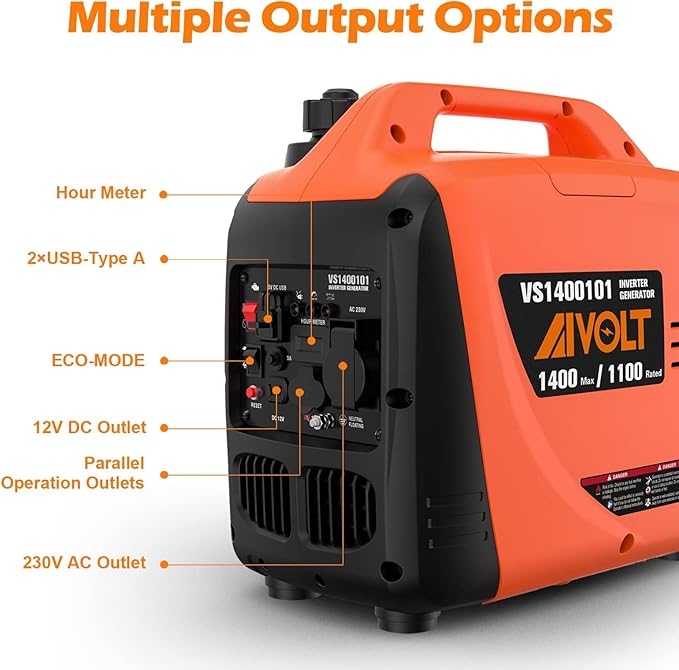 AIVOLT Inverter Generator 1600W Gas Powered Portable Generator