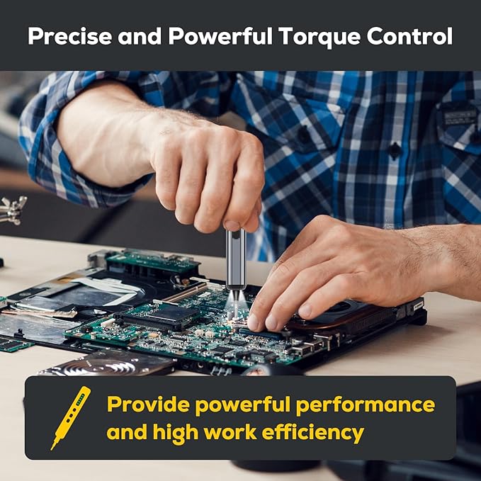 Electric Screwdriver, Power Screwdriver Set 68 in 1 Mini Cordless Rechargeable, 5 Torque Settings 3 LED Lights Precision Screwdriver for PC Accessories Phone Camera Laptop Gifts for Men