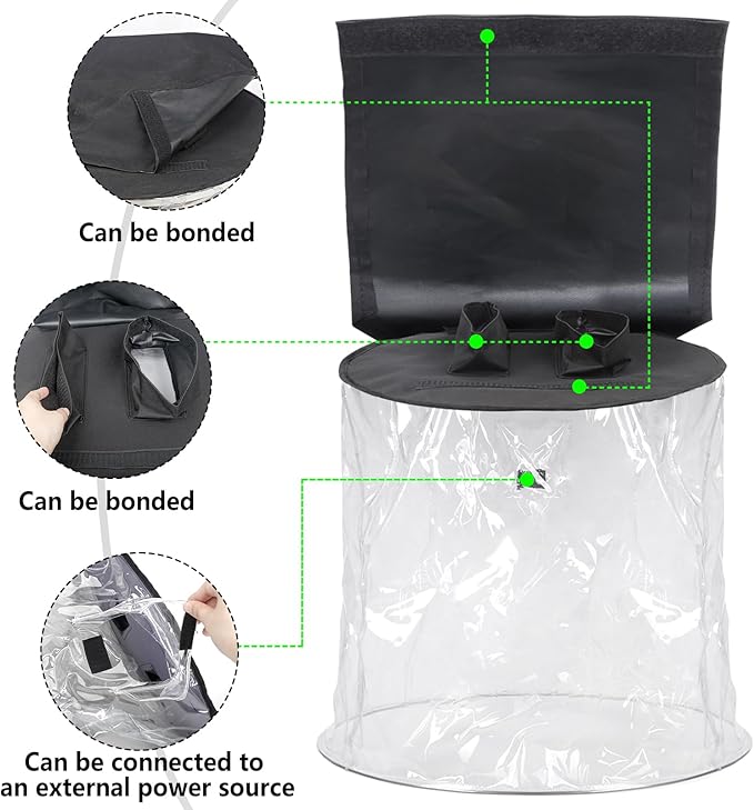 MAD OWL Professional Moving Head Light Rain Cover,Waterproof and dustproof Stage Lighting Protection Accessory, Transparent Vertical Hanging Stage Moving Head Light Rain Cover 4 packs