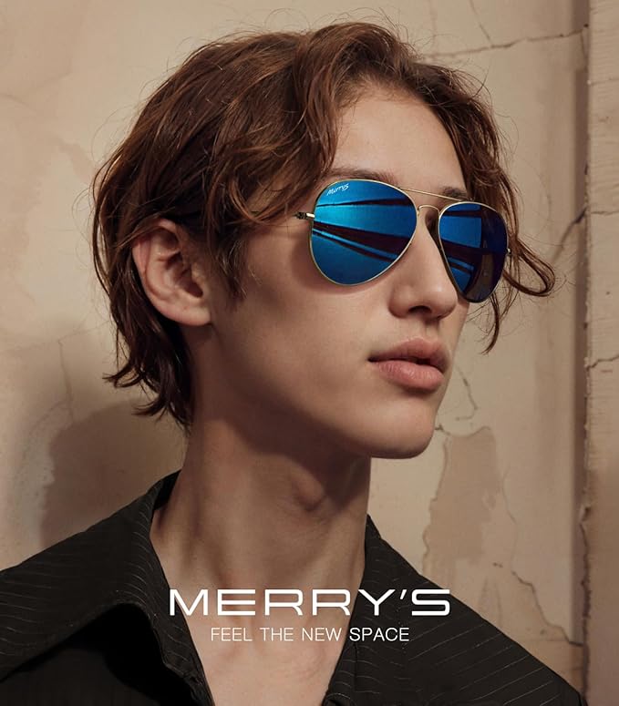 MERRY'S Classic Polarized Aviator Sunglasses for Men Women S6025