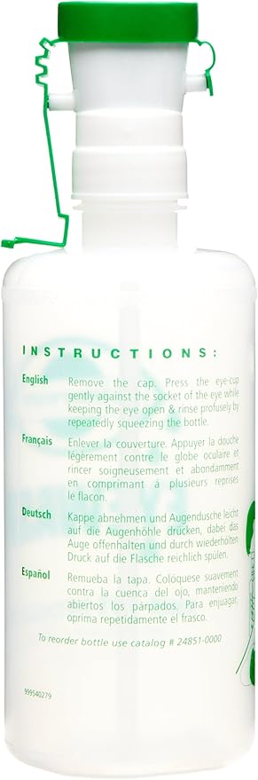 SP Bel-Art Emergency Eye Wash 32 fl oz- Essential Safety Solution for Emergency Kit, Workplace & Home Use, Quick Response Eye Wash Station for Personal & Occupational Safety Compliance