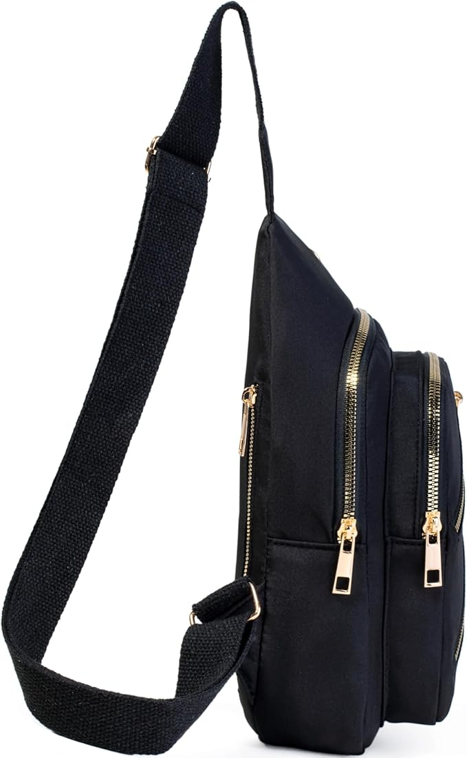 Sling Bag Crossbody Bags for Women, Small Sling Backpack Fanny Pack Cross Body Bag for Outdoors Hiking Traveling - Black