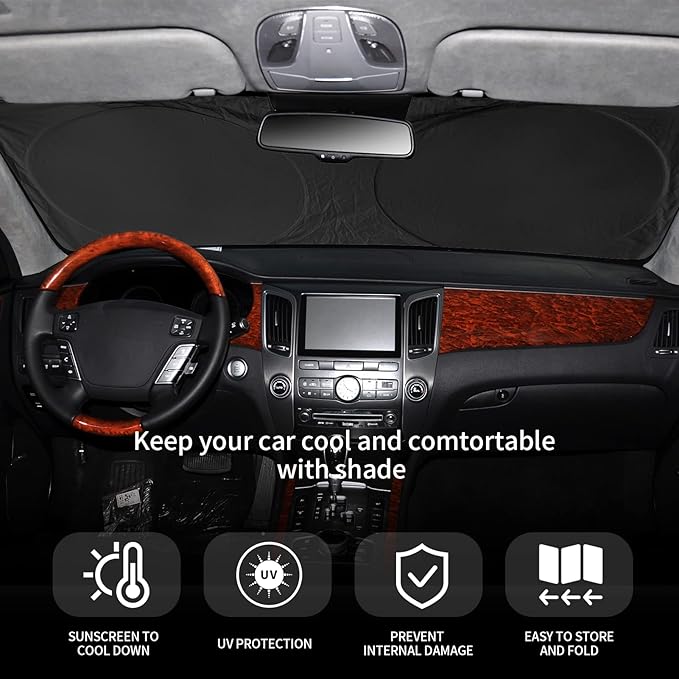 Sun Shade for BMW 3 Series 2019-2025 Windshield Sunshade- Front Window Shade for BMW 330i, 328i, 335i, 320i, 325i F30 F31Sun Visor Protector Blocks UV Rays Heat Sun Shield Accessories