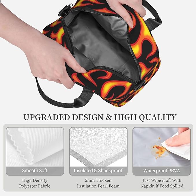 Reusable Insulated Lunch Bag with Adjustable Strap for Kids 3+ Toddler, Girl, Boy Women Men Leakproof Portable Cooler Tote Cute Quilted Bags for Work Travel Picnic