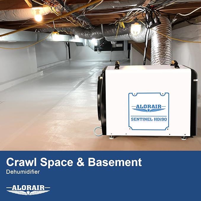 ALORAIR Duct-able Version Basement/Crawl Space Dehumidifiers 198 PPD Commercial Industrial Dehumidifier with Pump and Drain Hose, Auto Defrosting