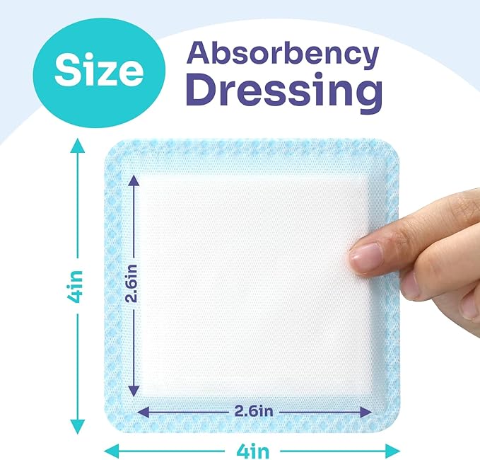 Conkote Super Absorbent Wound Dressings, 4"x4" Sterile Non-Adhesive Absorbent Bandages, Wound Pads for Heavy Exudating Wounds, Ulcer, Surgical Dressing, l - ll Degree Burns, 5 Pack