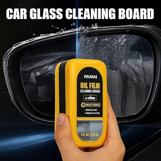 Car Windshield Oil Film Remover, Glass Cleaning Brush, Rain and Fog Prevention, 4 FL OZ (1)