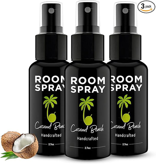 605Products Room & Air Freshener Spray - Long Lasting Odor Eliminator with Essential Oils, Home Fragrance Supplies - Coconut Beach (3-Pack)