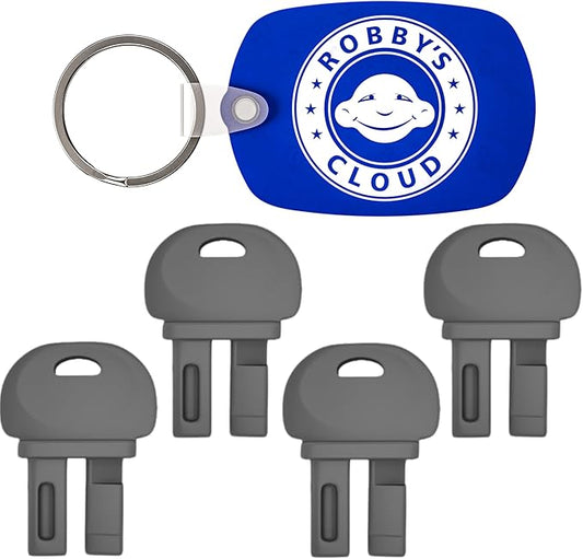 Key for EZ Klean Rat Bait Stations and Exterminators Choice Bait Boxes - Mouse Bait Station Key Compatible with FBS Fly Bait Stations and EZ Klean Bait Stations - with Robby’s Cloud Keychain (4 Pack)