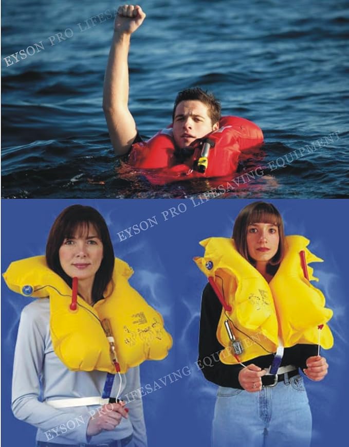 Premium Quality Manual Inflatable Life Jacket Lifejacket PFD Life Vest Highly Visible Inflate Survival Aid Lifesaving PFD New