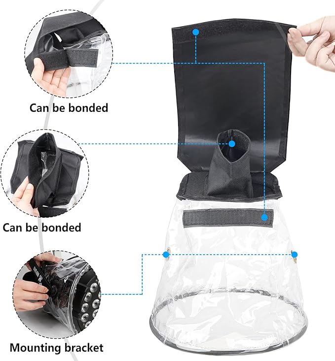 MAD OWL LED Par Light Rain Cover, Waterproof Outdoor Par Light Protection, Weather Shield for Stage Lighting, Hanging Mini LED Light Rainproof and Dustproof Accessories 4Pack transparent