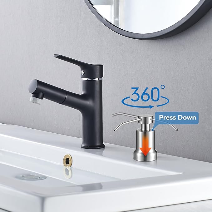 Yofidra Soap Dispenser for Kitchen Sink and Bathroom Countertop: Built in Foaming Sink Soap Dispenser Pump, Stainless Steel Foam Soap Pump with 17oz Under Counter Bottle