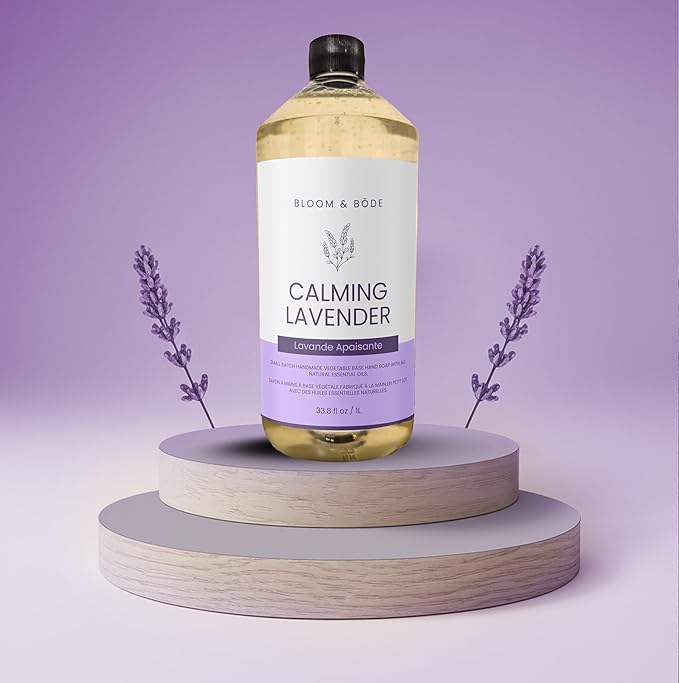 Bloom & Bōde Luxury Liquid Hand Soap Refill With Essential Oils - Natural Scented Hand Wash - Moisturizing Hand Soap Refill, Calming Lavender Scent, 33.8 fl oz / 1L