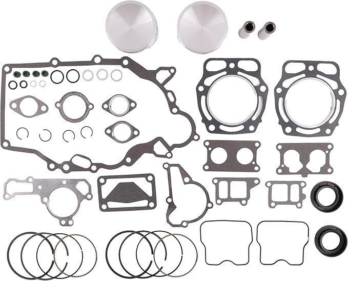 Piston Ring Gasket Seal Engine Rebuild Kit 13001-2210 13008-6025 Compatible with Kawasaki KAF620 2500 2510 2520 3000 3010 4000 4010, JD FD620 & FD661