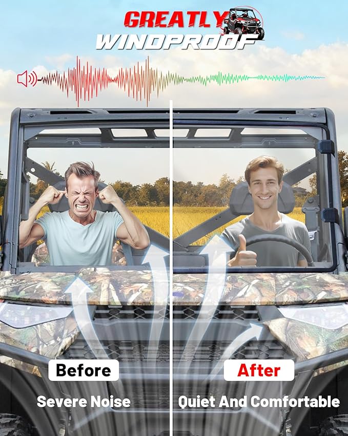StarknightMT Ranger XP 1000 Windshield, Ranger Front Full Windshield Compatible with Polaris Ranger XP 1000 2017-2025, Ranger Crew XP 1000/ Diesel 2014-2025
