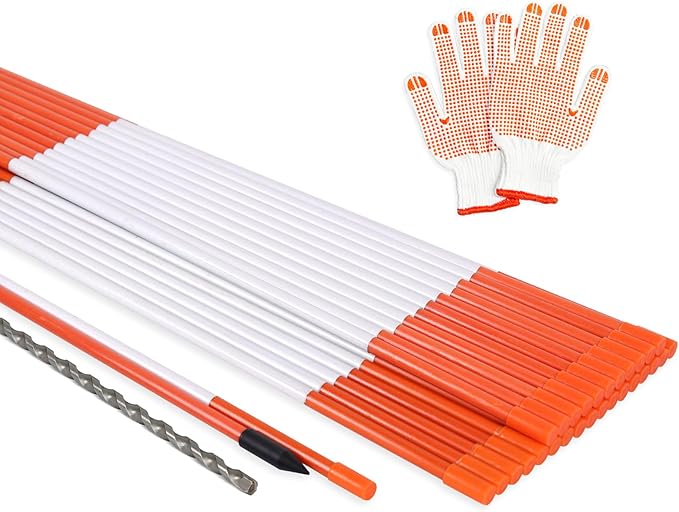 30 Pack Driveway Markers with Reflective Tape Fiberglass Snow Stakes 48 Inch Driveway Reflectors for Snow Plowing 5/16 Inch
