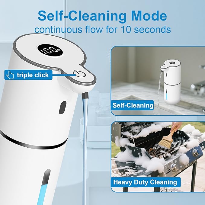 Automatic Liquid Soap Dispenser Touchless, USB Rechargeable Smart Hand Soap Dispenser, 6-Level Adjustable, 12.8oz/380mL Wall Mounted for Bathroom Kitchen Dish Soap