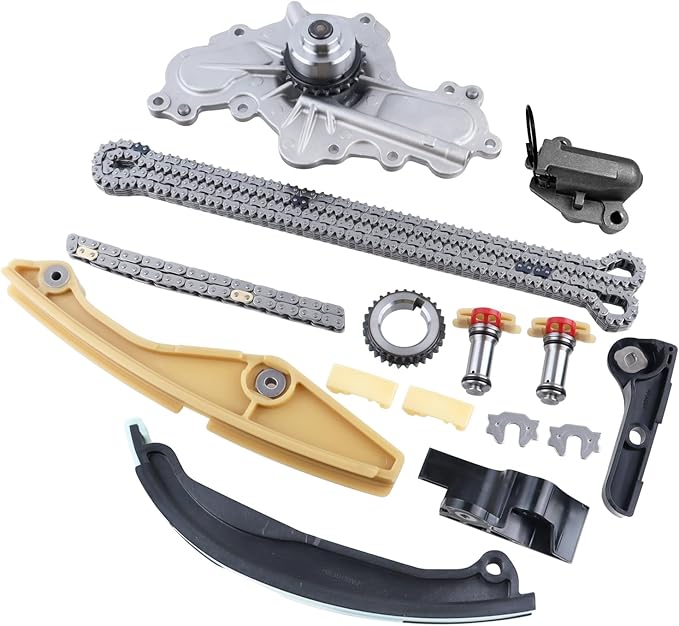Timing Chain Kit Water Pump Fit For 2011-2019 Ford Edge Explorer F-150 Mustang Taurus Transit-150；2011-2016 LINCOLN MKS MKX MKZ 3.5L 3.7L V6 3496cc 3726cc BL3Z-6268-A, AT4Z-6268-A