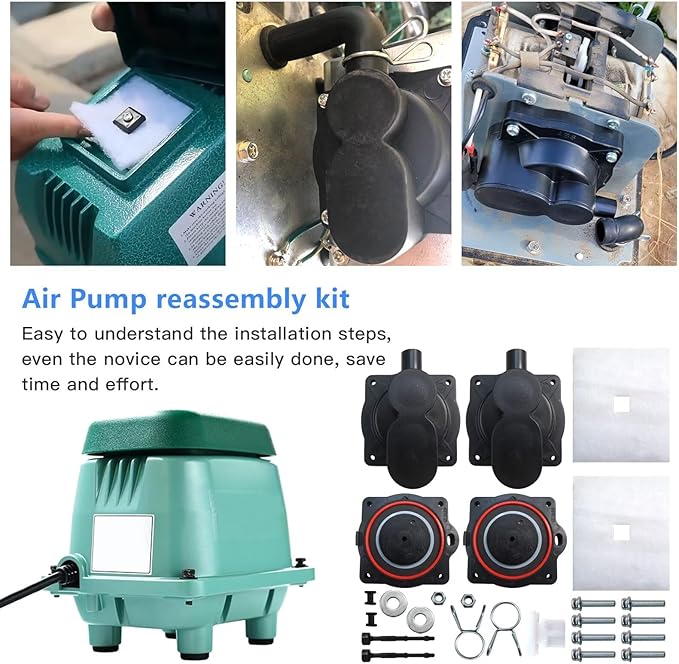 Upgraded Air Pump Rebuild Complete Kit for Hiblow Models HP-60-xxxx and HP-80-xxxx (style A)