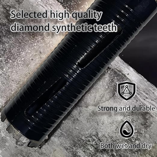 1 1/2 inch Dry Core Drill Bits 10in/254mm Drilling Depth， 5/8-11" Thread，10mm Diamond Segment Height，2 Adapters