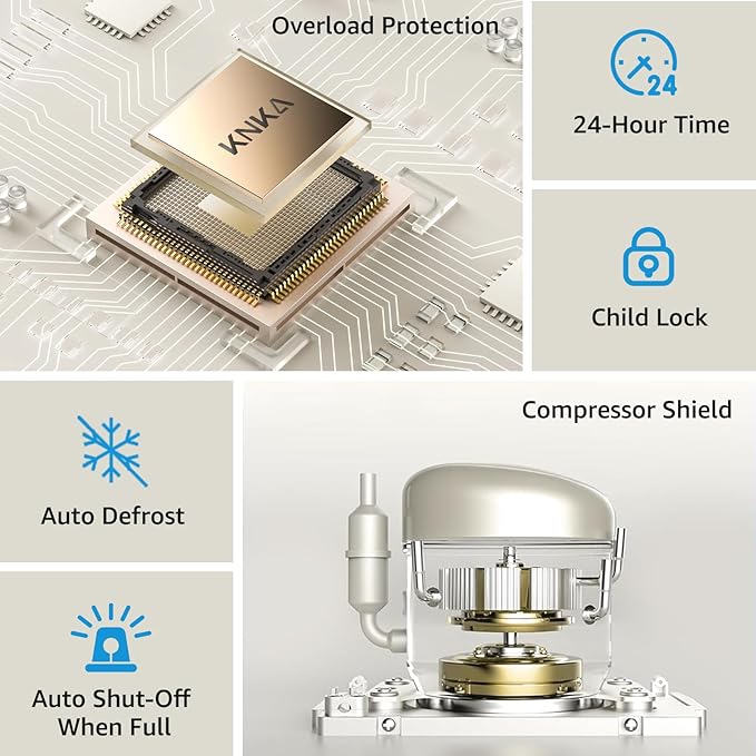 KNKA 2500 Sq.Ft Dehumidifiers for Home with Drain Hose Max 34 Pints, Dehumidifier for Basement, Bedroom, Bathroom, Large Room, Three Modes, Intelligent Humidity Control, Dry Clothes, 24HR Timer