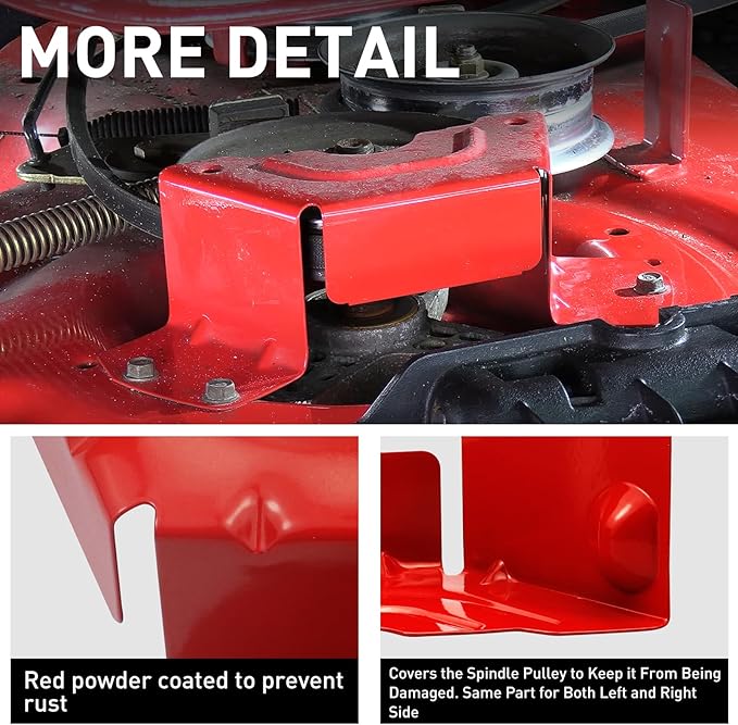 2 Pack Deck Spindle Pulley Belt Guard Cover Compatible with MTD Craftsman Troy Bilt Lawn Mowers, Fits 42 and 46 Inch Cut Decks, Replaces 783-06424A-0637 0638 OEM 783-06424A (Red)