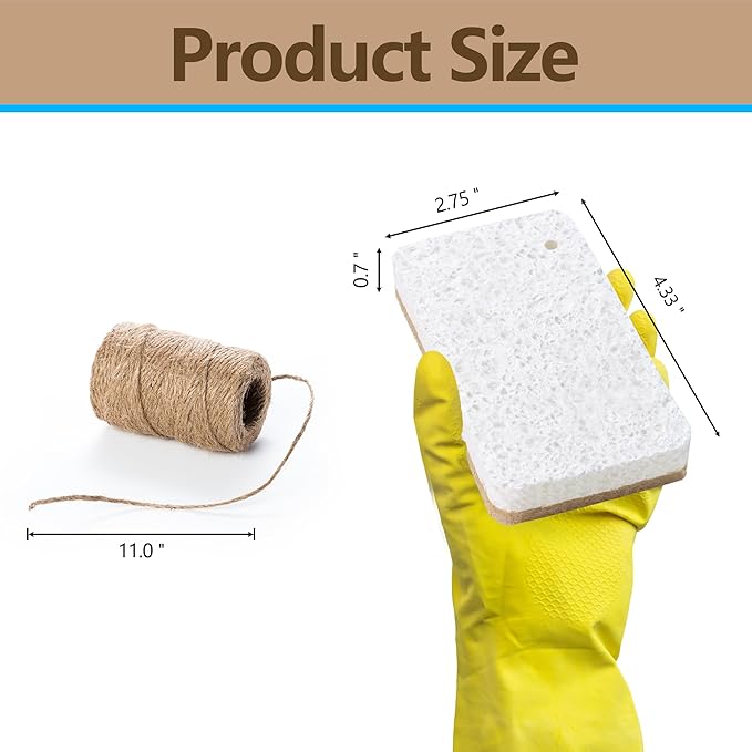 Kitchen Biodegradable Compostable Cellulose Sponges - Pack of 10 Eco Friendly Sponge